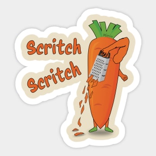 Carrot Scratching His Back With A Grater, Mimiw Sticker